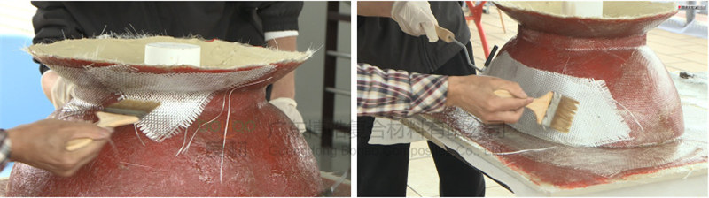 玻璃鋼模具增強層制作：45&deg;鋪設法